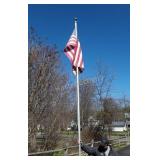 17 foot flag pole with American flag, flag is a