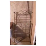 Brass tone shelf, three shelves, 29 x 14 x 58