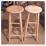 Two bar stools, 30 inches tall and the seat is 13