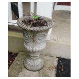 Pair of Concrete 18" Planter Urns, location front