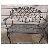 Wrought Iron Loveseat Bench. location back Deck