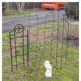 Lawn Garden Decor lot, 4 trellis pieces, and