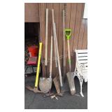 Lawn Garden Tools lot, 4 various style Shovels,