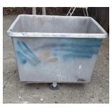 Plastic laundry cart, does have damage see photos