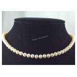 5MM pearl necklace with 14 K gold clasp with