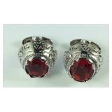 Custom cufflinks with red stones