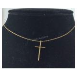 Gold filled necklace and cross 12 inch