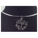 Mozambique garnet dragonfly necklace 16in