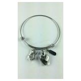 Charm bracelet stainless steel 7.25in