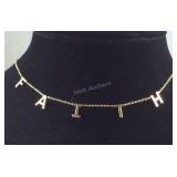 Yellow gold over Sterling silver "Faith" necklace