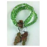 Unakite carved seahorse beaded  bracelet with