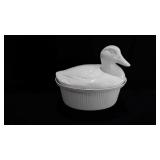 White duck covered dish by California USA