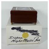 Silent night music box, 3.5" x 6.5" x 6.5"