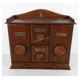 Wooden spice box, 5" x 13" x 14"