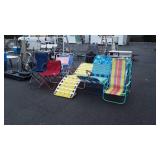 8-Outdoor Chairs Lot, beach and lawn types,