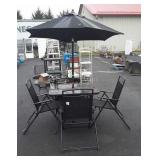 6pc Outdoor Table Set. 36" Table with 4 Folding