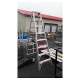 Werner 8ft Aluminum Step Ladder, in ready to use
