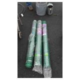 Three Rolls of green plastic Garden Fence, 40"