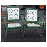 Pair of early Metal Porch Chairs, used and