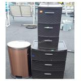 Three pc lot, 2 Sterlite 3 drawer Organizers,