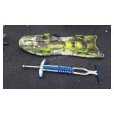 Body Snow Boogie board with a PoGo Stick included