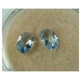 Lot of 2 Oval Aquamarine Gemstones 1.13 TCW