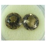 Lot of 2 Round Large Smokey Quartz Gemstones