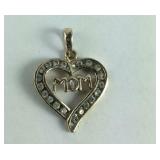 Sterling Silver Gold Accent Mom Heart Pendant