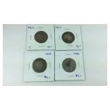 Lot of 4 Barber Quarters