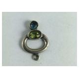 Sterling Silver Blue and green Stone Pendant