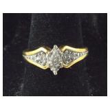 Sterling Silver Gold over Silver Genuine Diamond