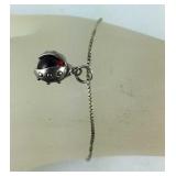 Sterling Silver Cabochon Ruby Ladybug Charm