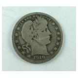 1910 Barber Quarter Dollar