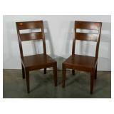 Pair of heavy Crate & Barrel wooden dining