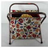 Folding knitting basket full of yarn
