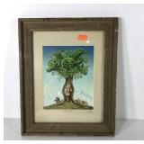 Tree of Life print, signed, framed and matted,