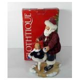 Clothtique Santa with box, 11.5"