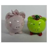 Two pig coin banks