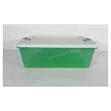 Rubbermaid storage tote with lid. Measures