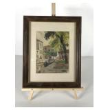 Venice scene watercolor, signed, framed and