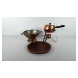 Kitchenwares, includes solid black walnut tray,