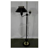 Tole paint lamp, brass-look accents, 55" tall
