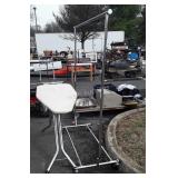 Rubbermaid ironing board and rolling clothes rack