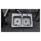 Double Bay stainless steel kitchen sink with