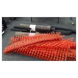 Miscellaneous group of snow fence, asphalt felt,