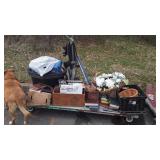 Books, crates, baskets, door wreaths, Bissell