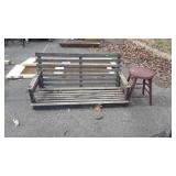 Two-piece lot wooden stool and porch swing with