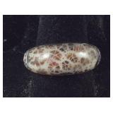 Size 8 Bali Sterling brown sponge coral band ring