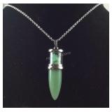 55.5 CT green aventurine crystal pendant with 24