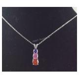 Sterling 4.4 CT simulated multicolor diamond